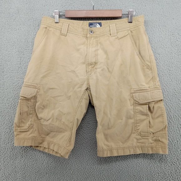 The North Face Shorts Mens Size 34‎ Beige Khaki Cargo Check Outdoor Gorpcore - Picture 1 of 10